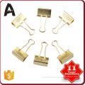32mm Promotional custom OEM printing metal gold binder clips custom paper clip